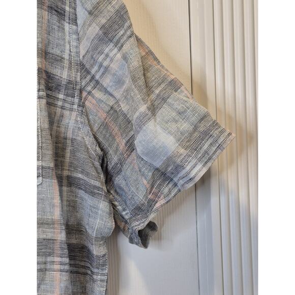 Weatherproof Vintage Washable Linen Plaid Shirt Button Down Men's Medium NWT - Picture 6 of 9